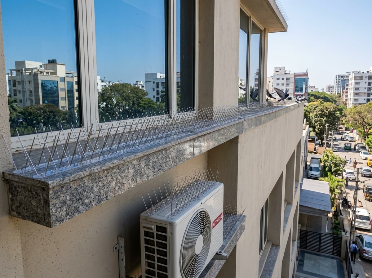Pigeon Spikes (Anti-Bird Spikes) Fitting